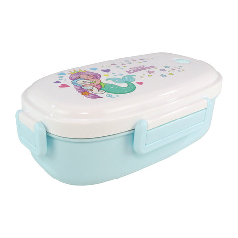 Image of Smily kiddos Stainless Steel Lunch Box Small Mermaid Theme - Blue 3+ years