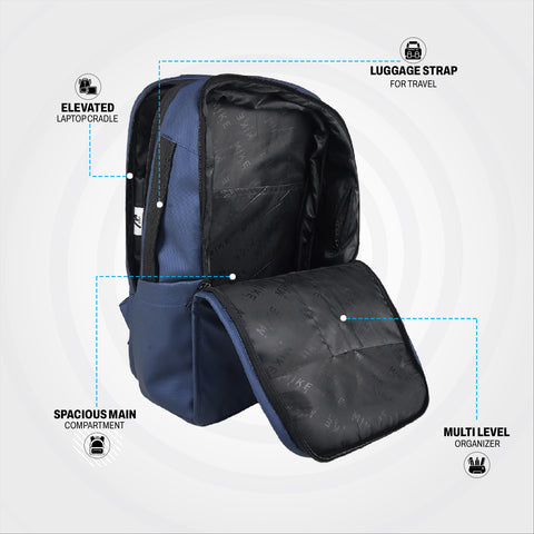 Image of Mike Signature Laptop Backpack - Navy Blue