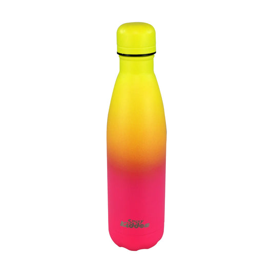 Stainless school bottle for kids - Matte Yellow pink