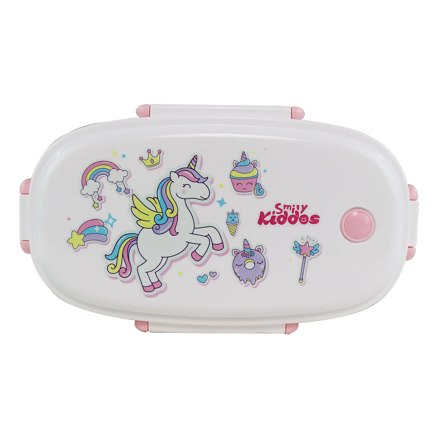 Smily kiddos Stainless Steel Lunch Box Small Unicorn Theme - Pink -3+ years