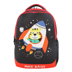 Mike Preschool Backpack Space Tiger - Black and Red