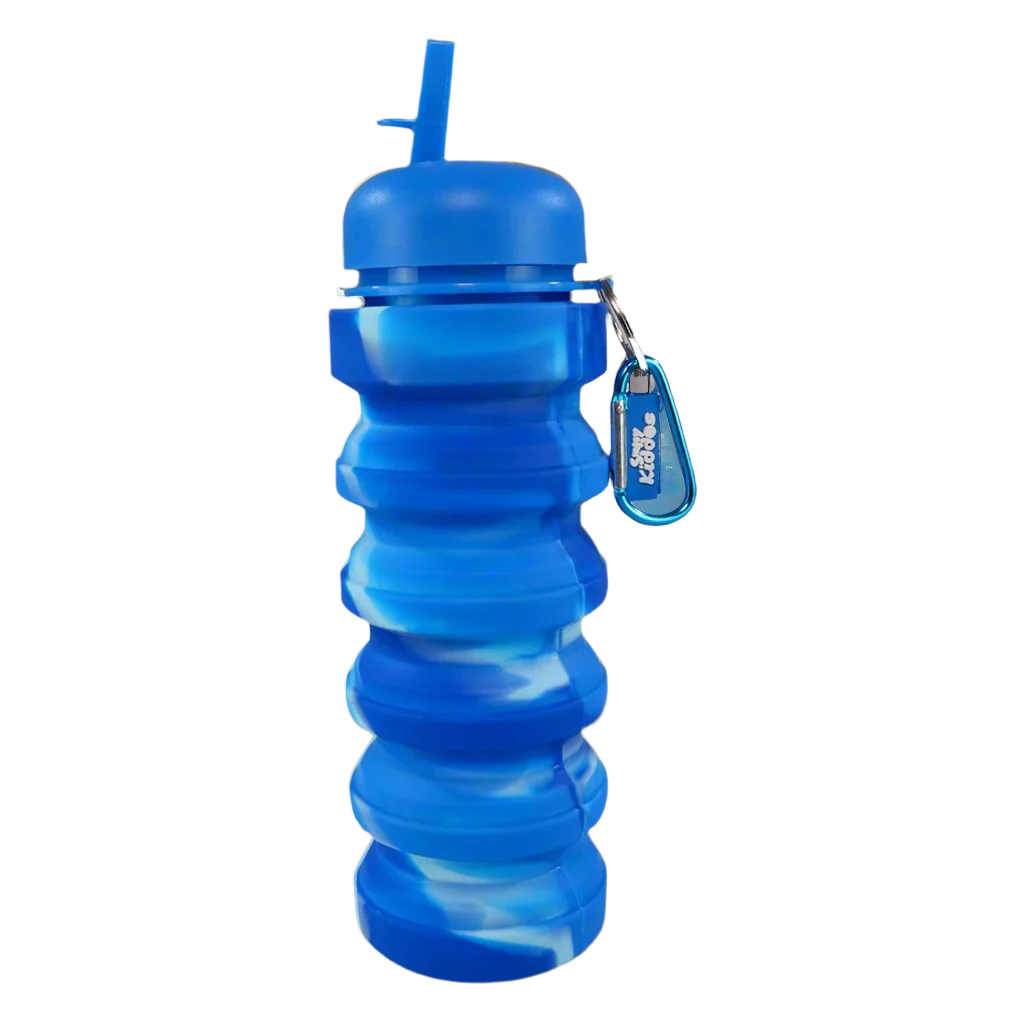 Smily Kiddos Silicone Expandable & Foldable Water Bottle Blue
