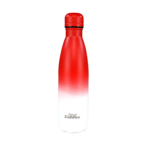 Steel Water Bottle  - Matte Red White cap bottle