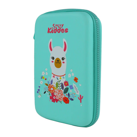 Image of Smily Kiddos Single compartment Eva pencil case - Llama Theme Green