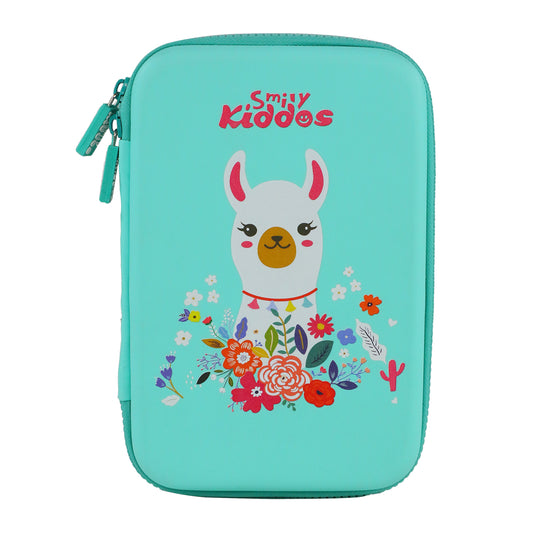 Smily Kiddos Single compartment Eva pencil case - Llama Theme Green