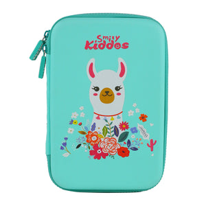 Smily Kiddos Single compartment Eva pencil case - Llama Theme Green