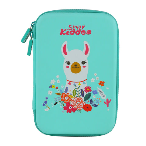 Image of Smily Kiddos Single compartment Eva pencil case - Llama Theme Green