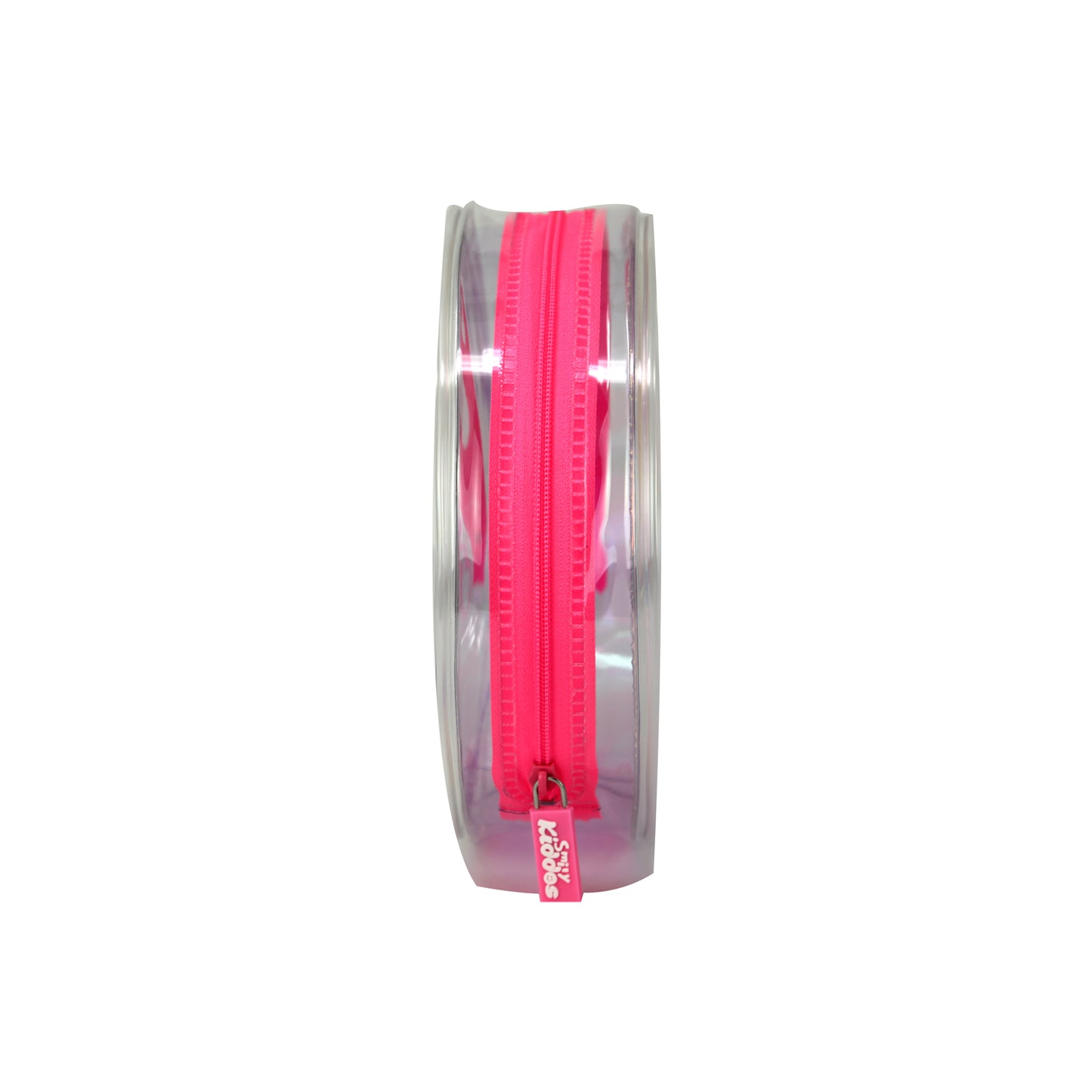 Smily Circle Transparent Pencil Pouch Pink