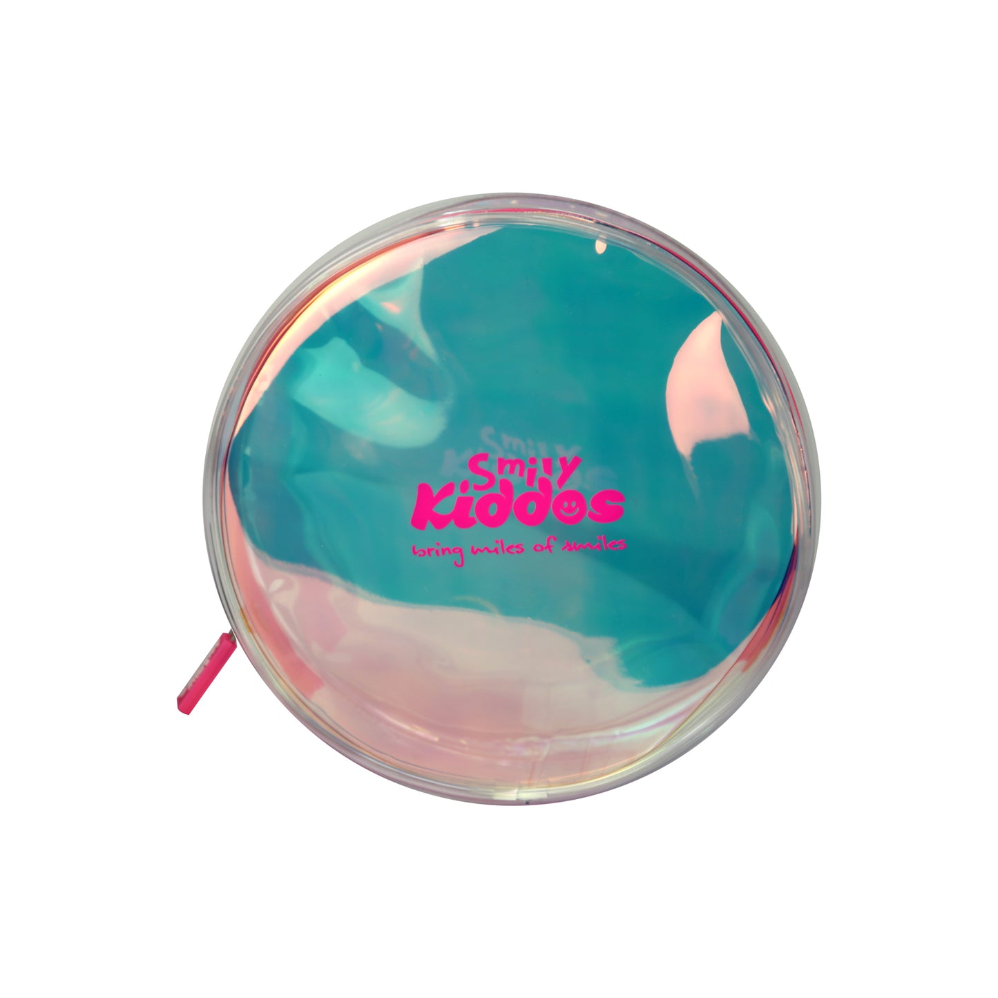 Smily Circle Transparent Pencil Pouch Pink