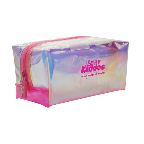 Image of Smily Transparent Cosmetic Pouch Pink