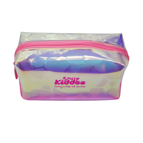 Image of Smily Transparent Cosmetic Pouch Pink