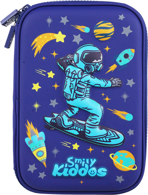 Space Astronaut Pencil Case V3 | Durable Hardtop Stationery Organizer | Single Compartment, Trendy & Spacious Blue
