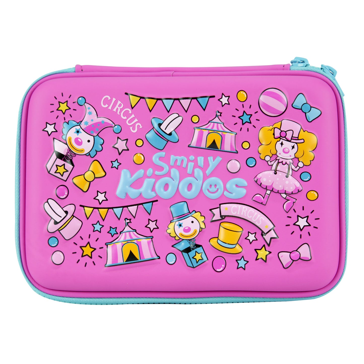 Smily Single Compartment Pencil Case Pink
