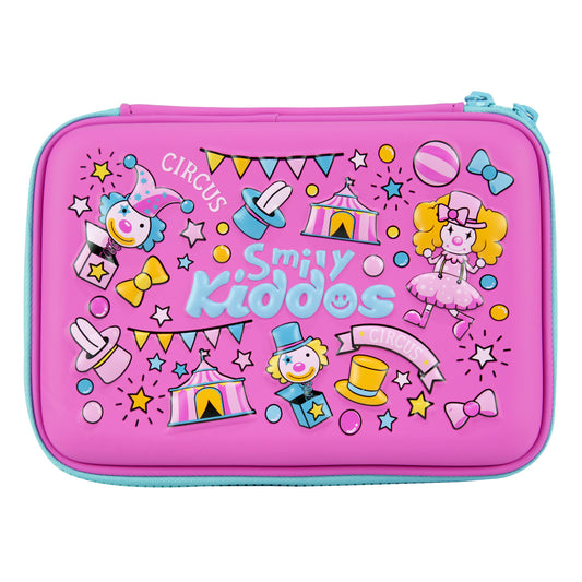 Smily Single Compartment Pencil Case Pink