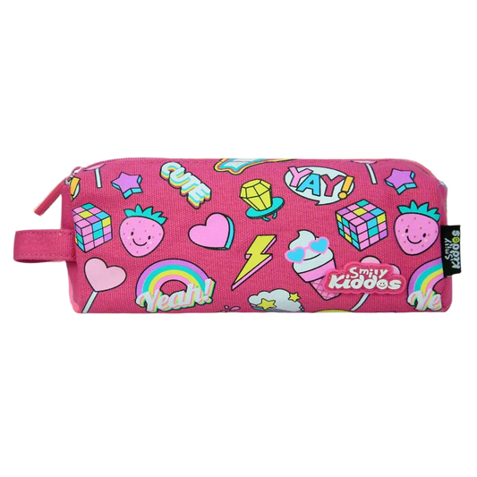 Playful Fun Theme Pencil Pouch Pink