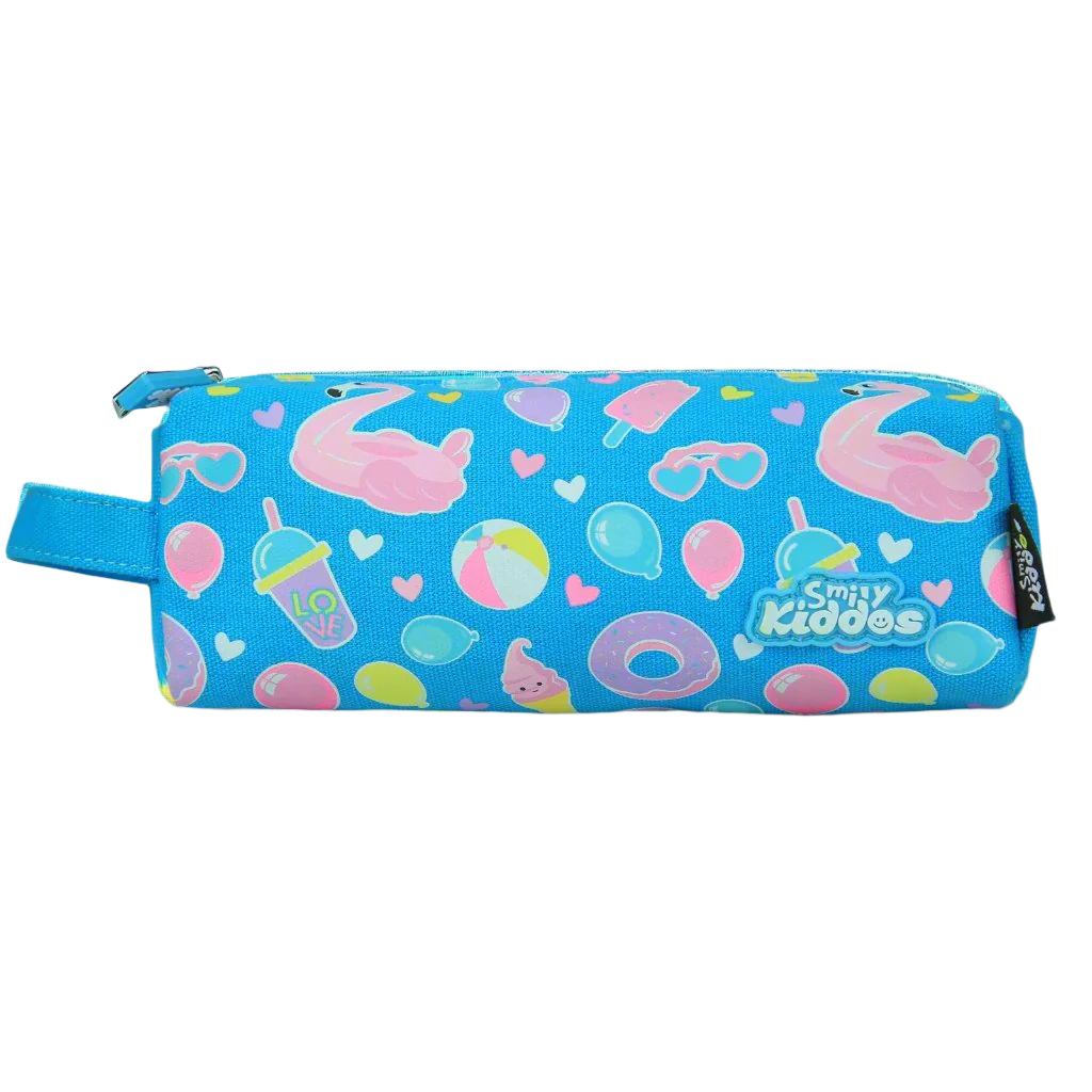 Graceful Swan Theme Pencil Pouch Light Blue