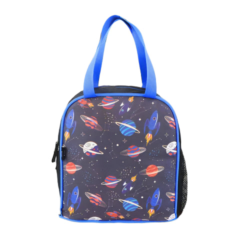 Smily Kiddos Joy Insulated Lunch Bag for Kids – Space Theme, Violet | Durable, Lightweight & Spacious