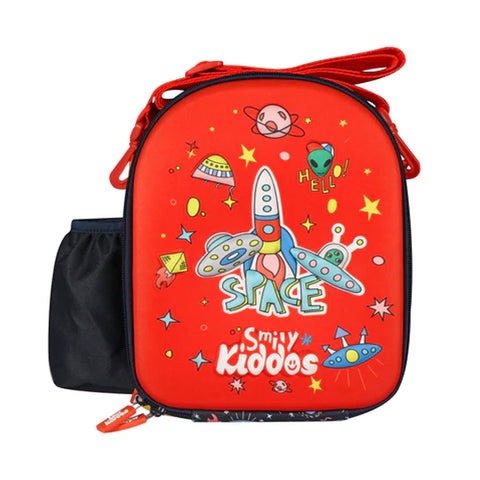Image of Smily Kiddos Eva Lunch Bag Space Theme Red