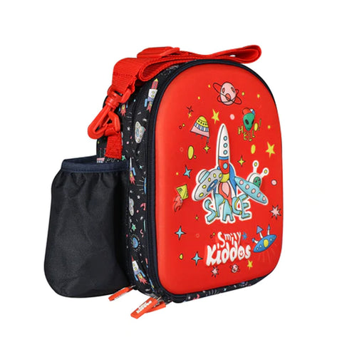 Image of Smily Kiddos Eva Lunch Bag Space Theme Red