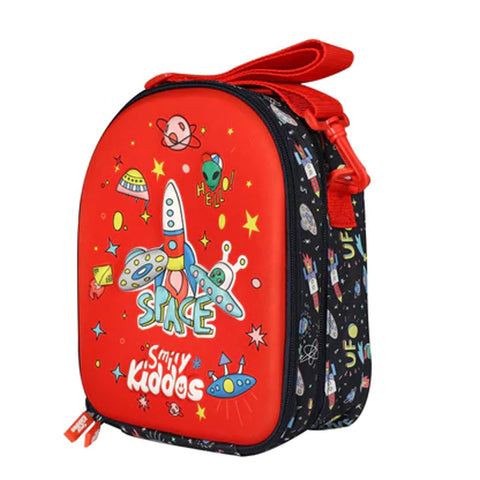 Image of Smily Kiddos Eva Lunch Bag Space Theme Red
