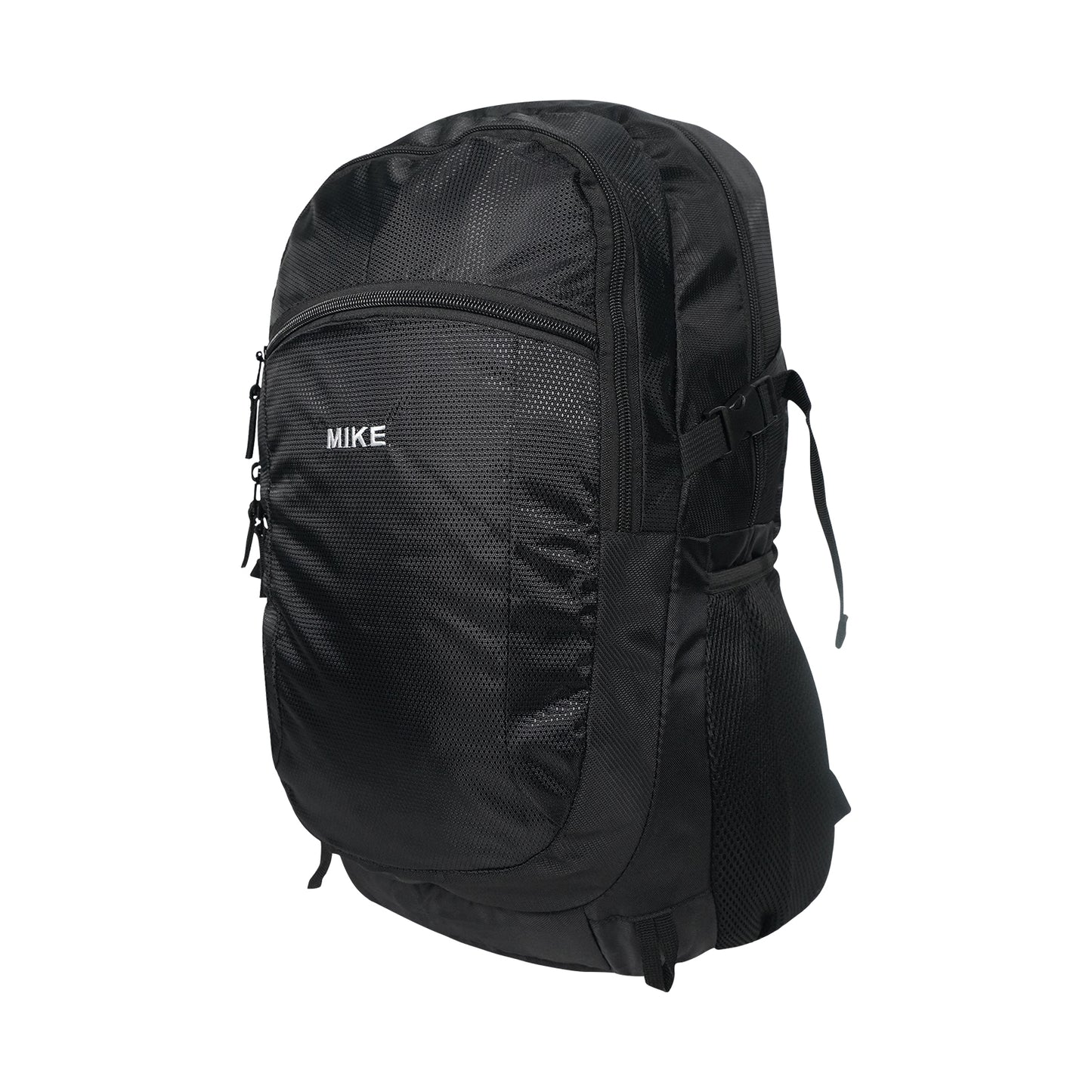 Mike Bags Terminal Backpack - Black side view with mesh water bottle pocket