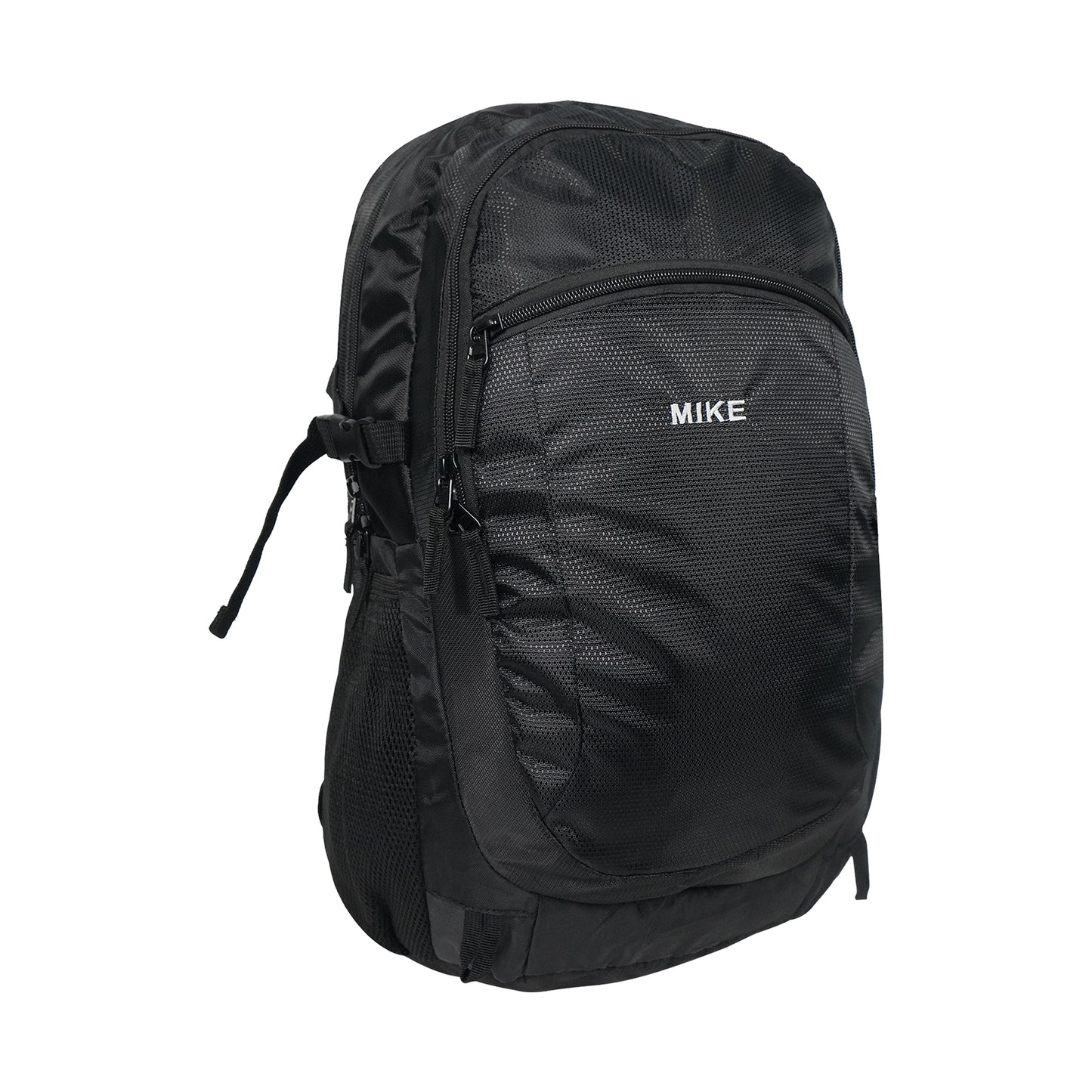 Mike Bags Terminal Backpack - Black side view with mesh water bottle pocket