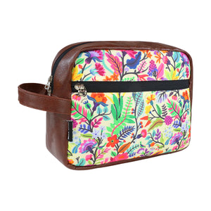 Mike Leatherite Make Up Pouch - Brown
