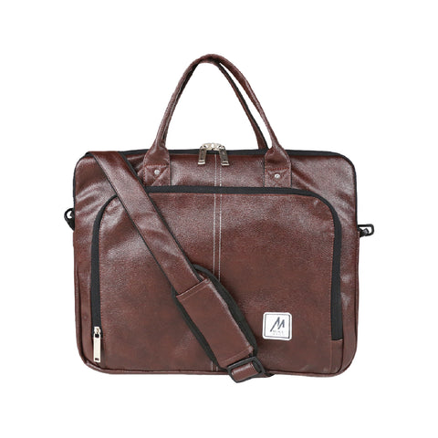 Image of Mike Esquire Leather File Bag - Brown