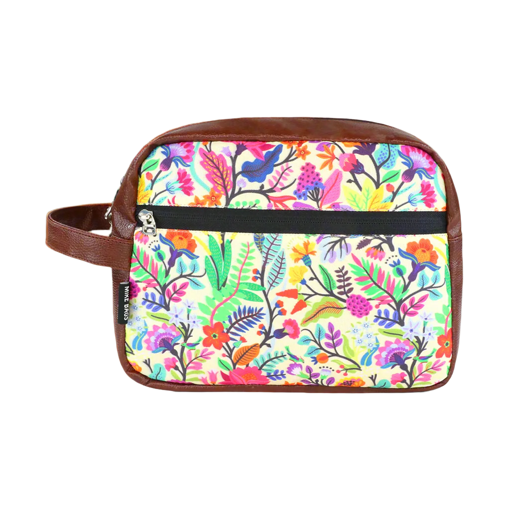 Mike Leather Make Up Pouch - Brown