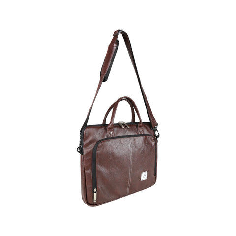 Image of Mike Esquire Leather File Bag - Brown