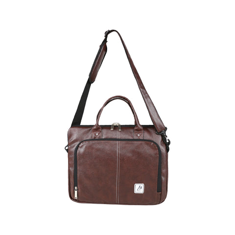 Image of Mike Esquire Leather File Bag - Brown