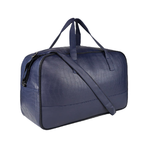 Image of Mike PU Leather 32L Fizz Duffle Bag - Blue