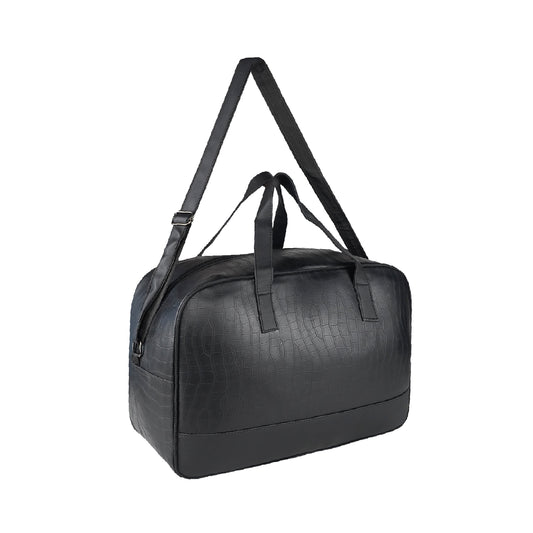 Mike PU Leather 32L Fizz Duffle Bag - Black