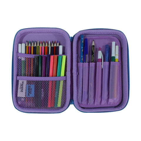Image of Smily Kiddos Single Compartment pencil case v2 Kitty Theme Purple
