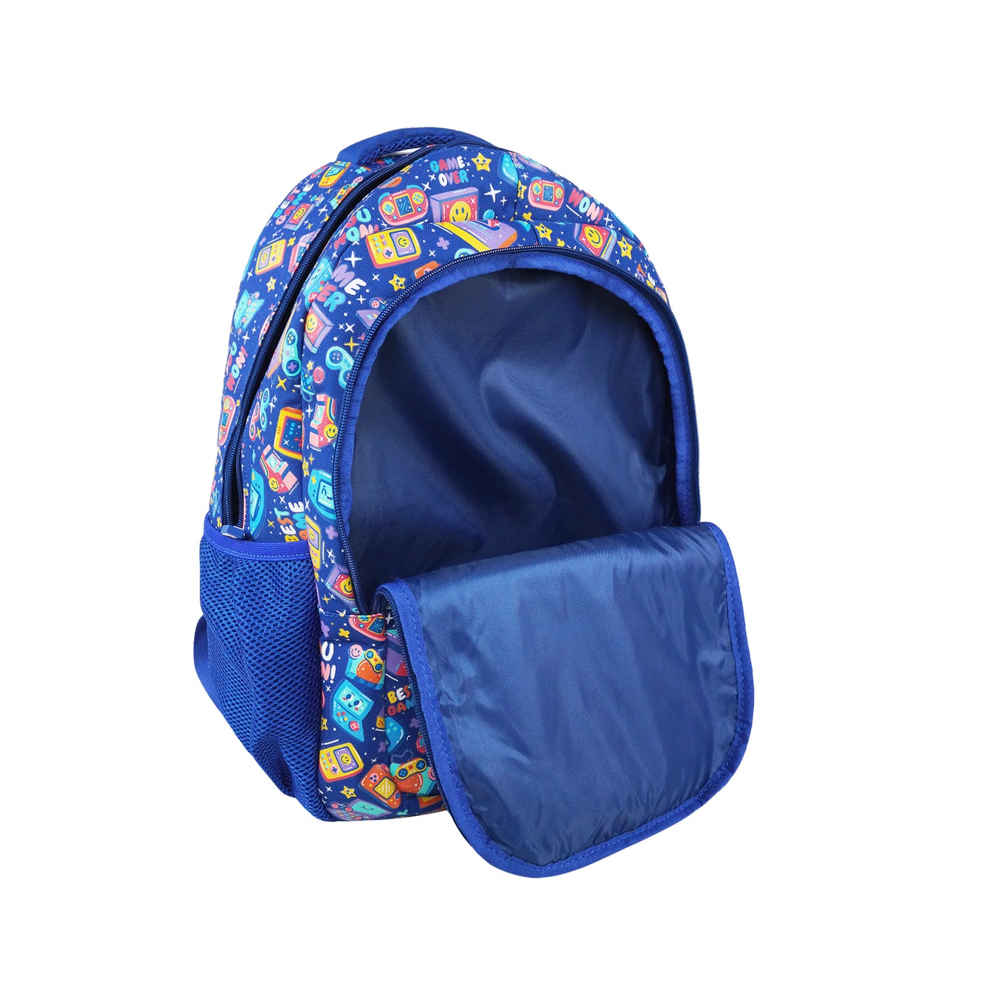 Gamer-Themed Backpack (16L) | Lightweight & Durable School Bag for Kids | Spacious, Trendy & Comfortable Bag - Blue