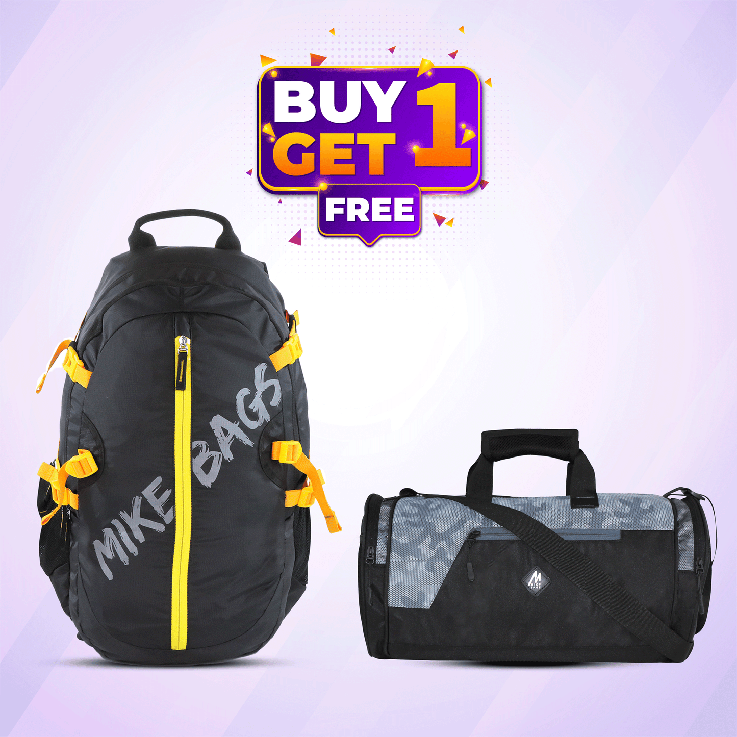 Mike Enticer Trekking unisex Backpack & Dual Tone Gym Bag  combo offer  Water resistance Backpack (Black, 42L)