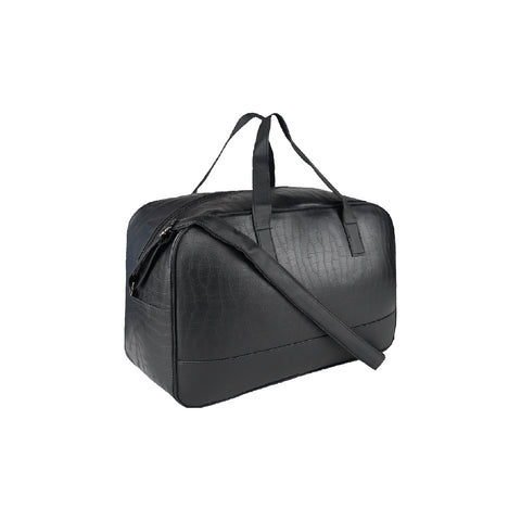 Image of Mike PU Leather 32L Fizz Duffle Bag - Black