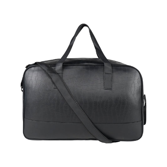 Mike PU Leather 32L Fizz Duffle Bag - Black
