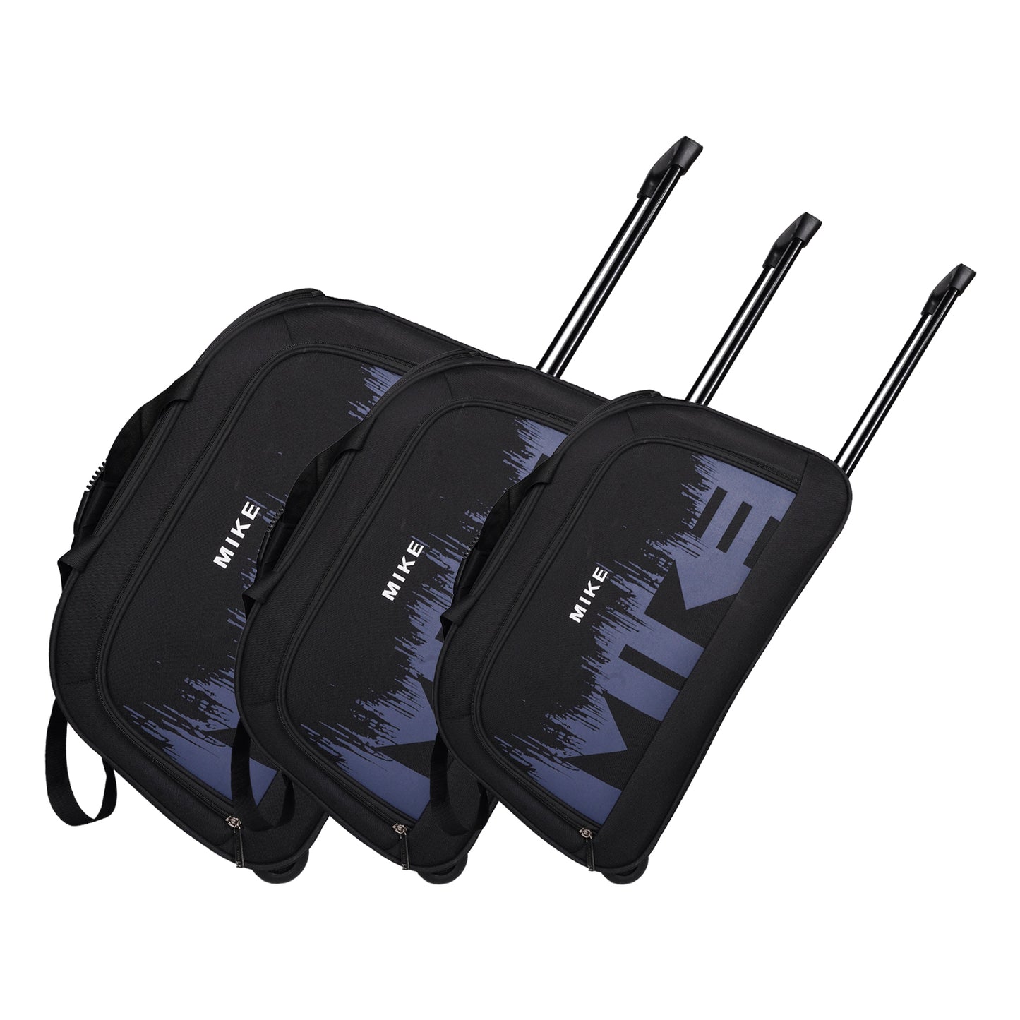 Mike City Cruiser Duffle Trolley Bag Set of 3 – Black