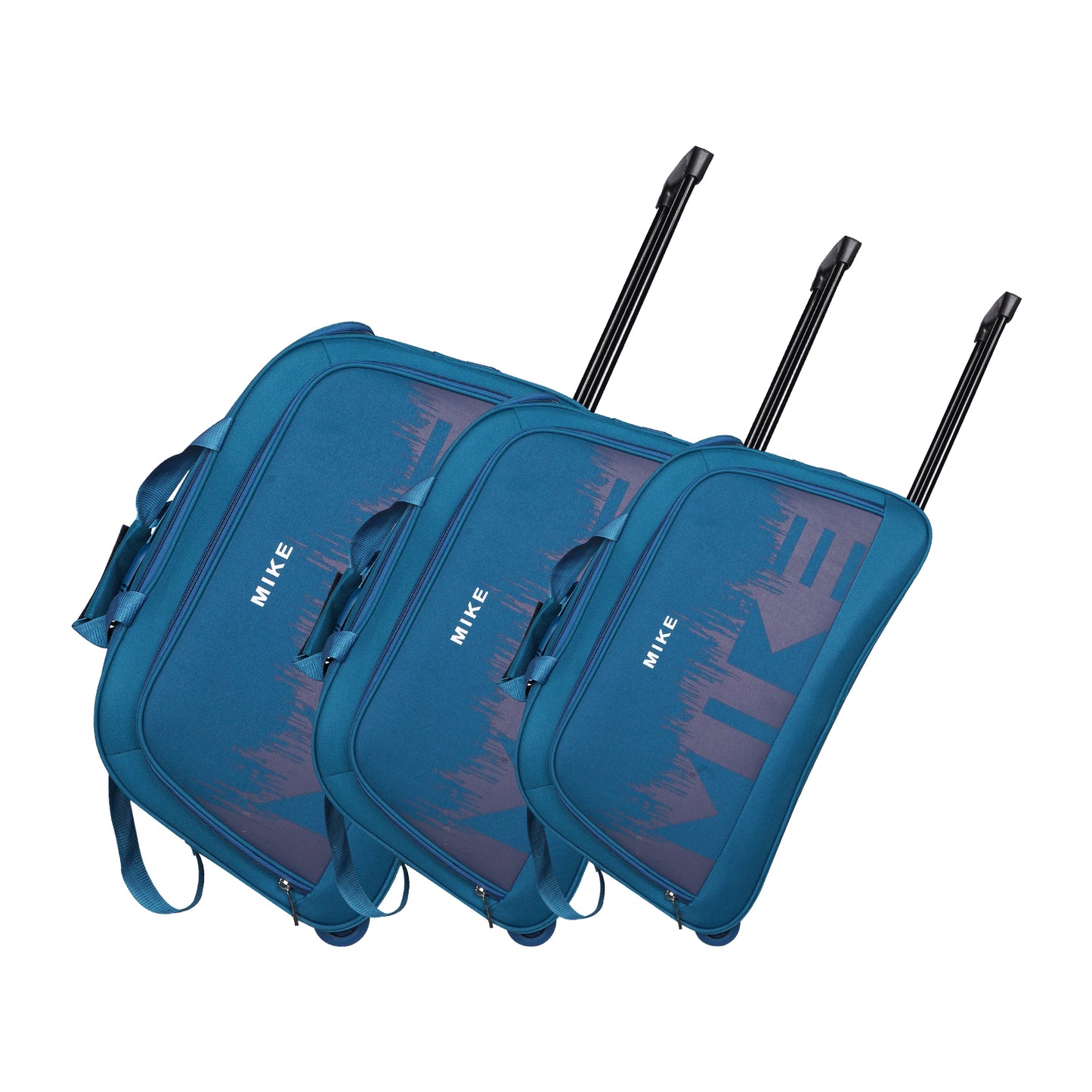 Mike City Cruiser Duffle Trolley Bag Set of 3 – Teal Blue