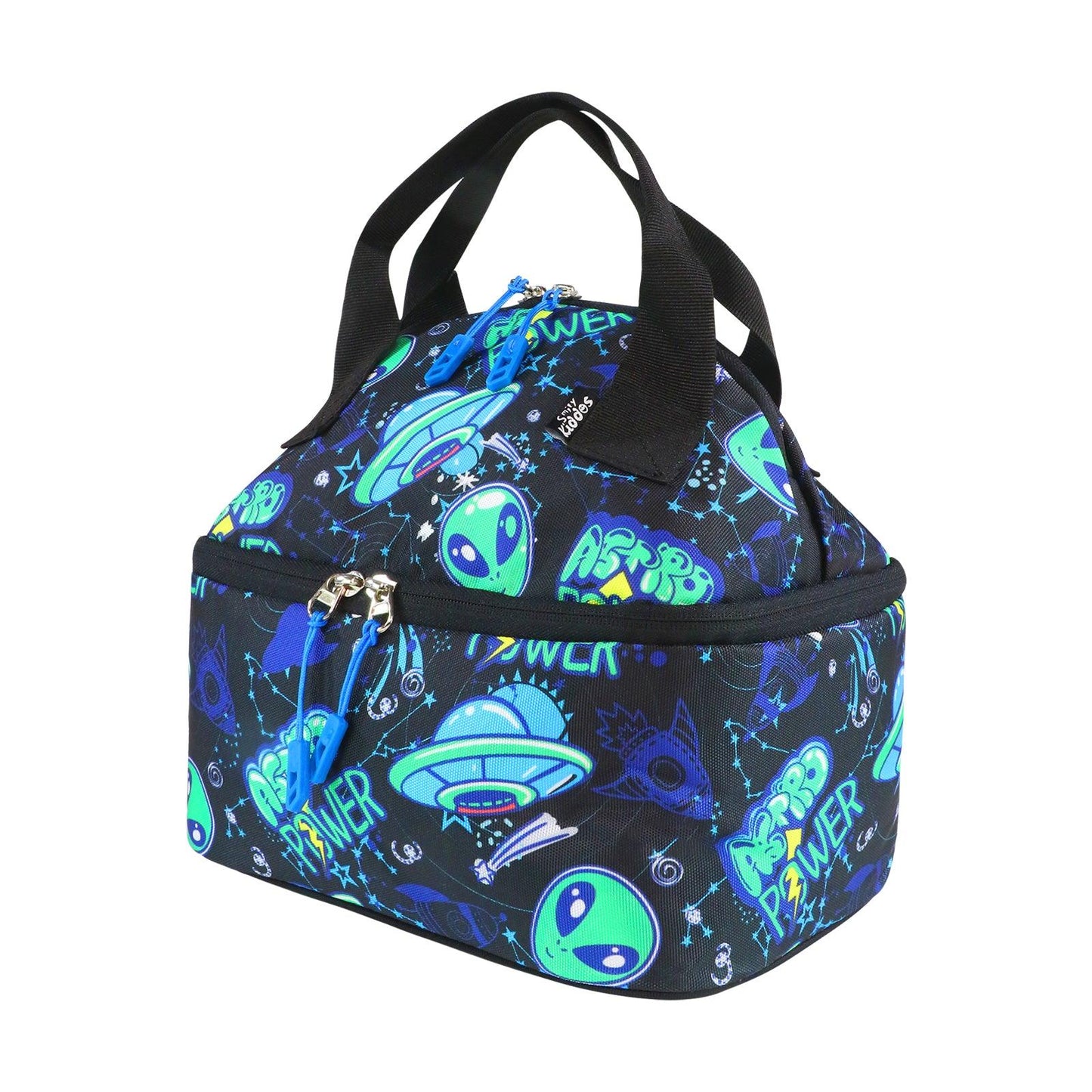 Alien Theme Double Decker Lunch Bag - Black