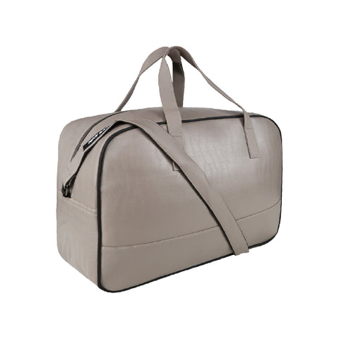 Image of Mike PU Leather 32L Fizz Duffle Bag - Grey