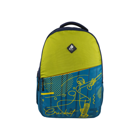 Image of Mike 34L Tembo School Backpack Cricket Theme – Navy Blue & Indigo