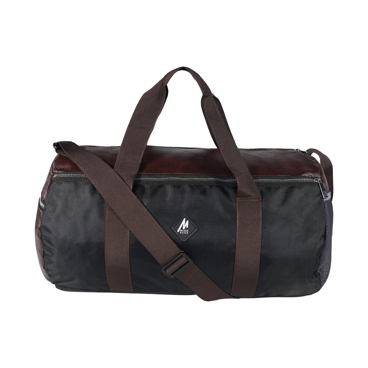 Mike Forge Leather Gym Bag - Brown & Black