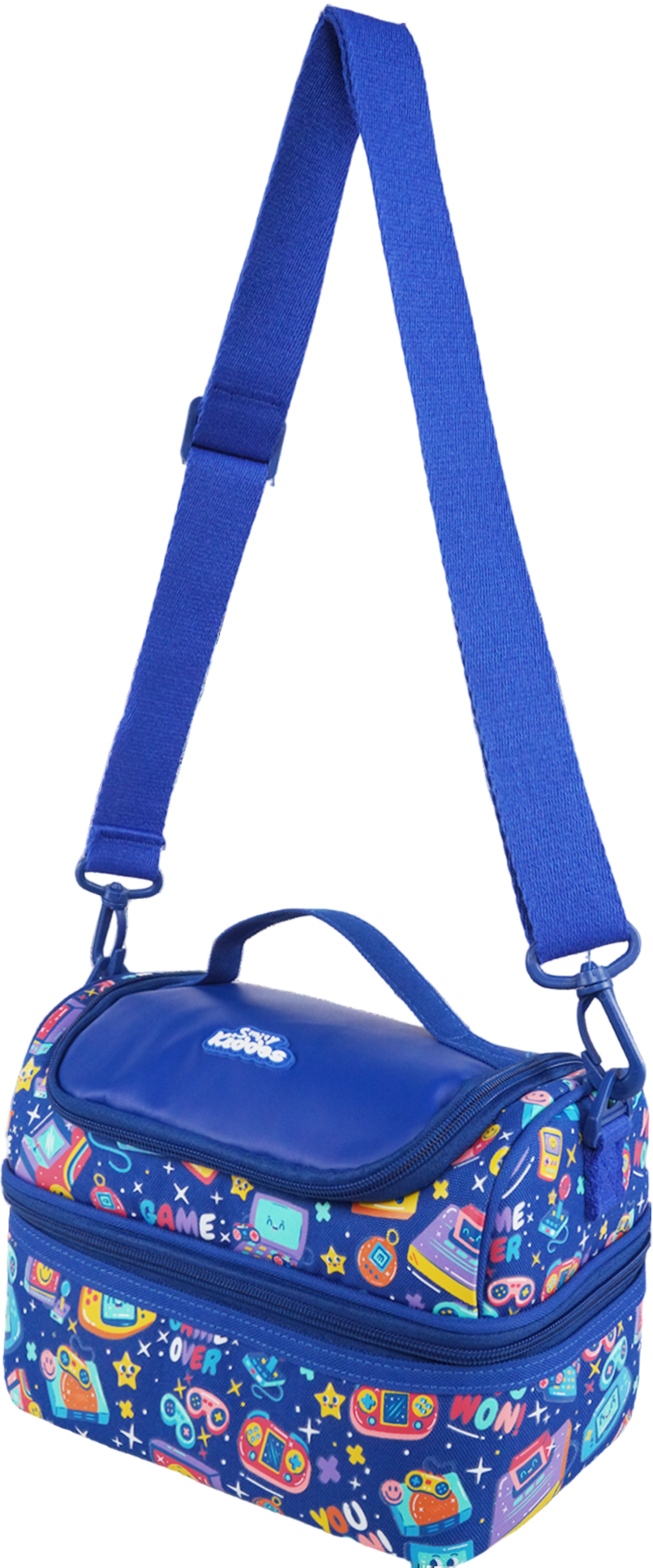 Double Decker Lunch Bag V3 | Gamer Theme | Spacious Lunch Tote for Kids - Blue