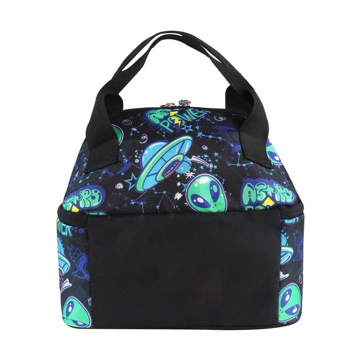 Alien Theme Double Decker Lunch Bag - Black
