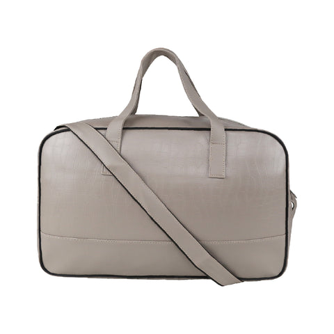 Image of Mike PU Leather 32L Fizz Duffle Bag - Grey