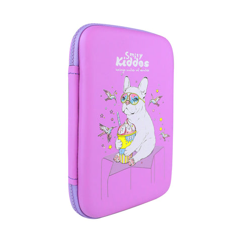 Image of Smily Kiddos Single compartment eva pencil case - Bull Dog Purple