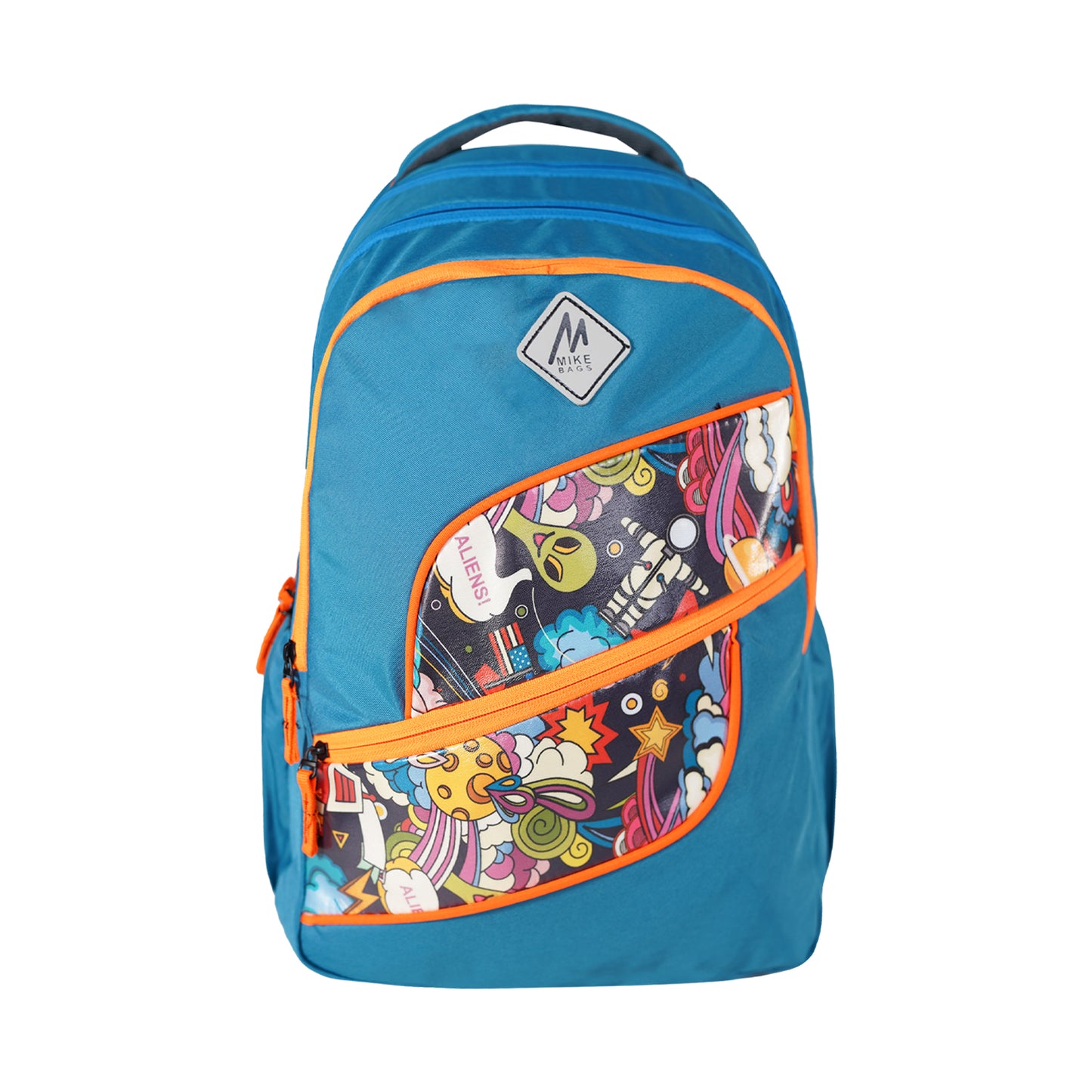 Mike Elemental Laptop Backpack -Indigo & Neon Orange