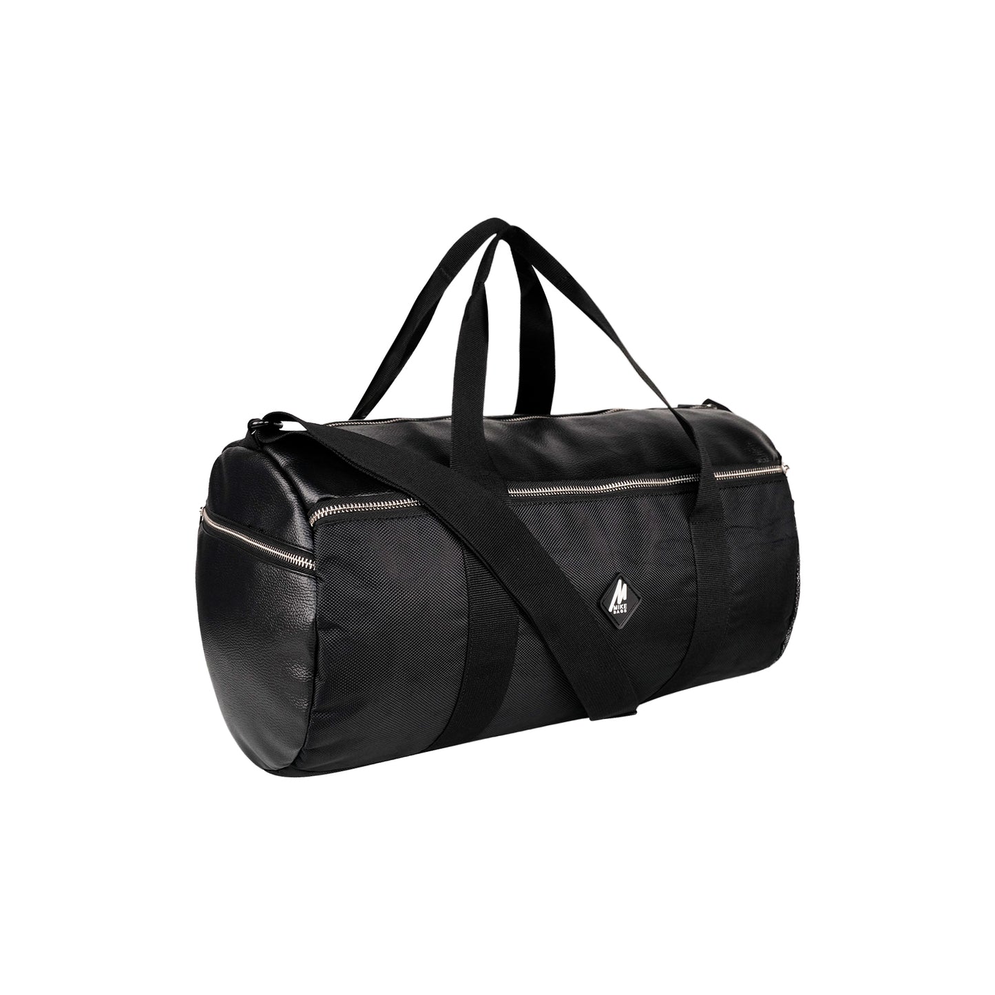 Mike Forge Leather Gym Bag - Black